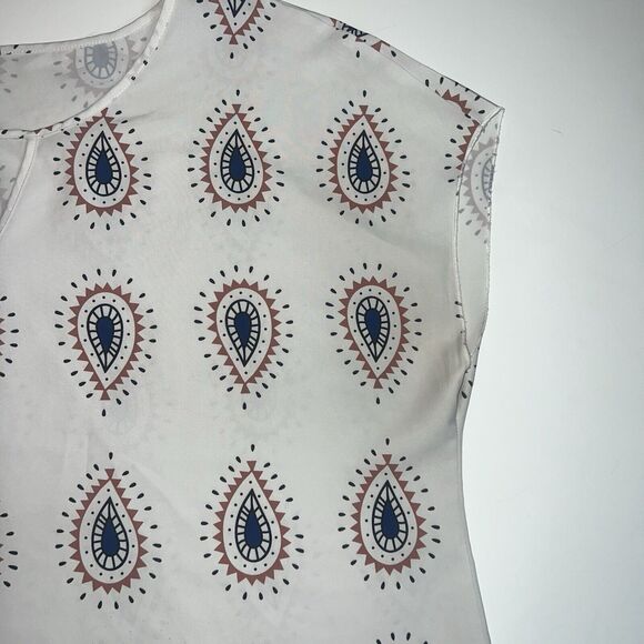 SHEIN Blouse Women 2X Peacock Boho Western Top Coastal Cowgirl Shirt Cowl Sleeve - Picture 5 of 11